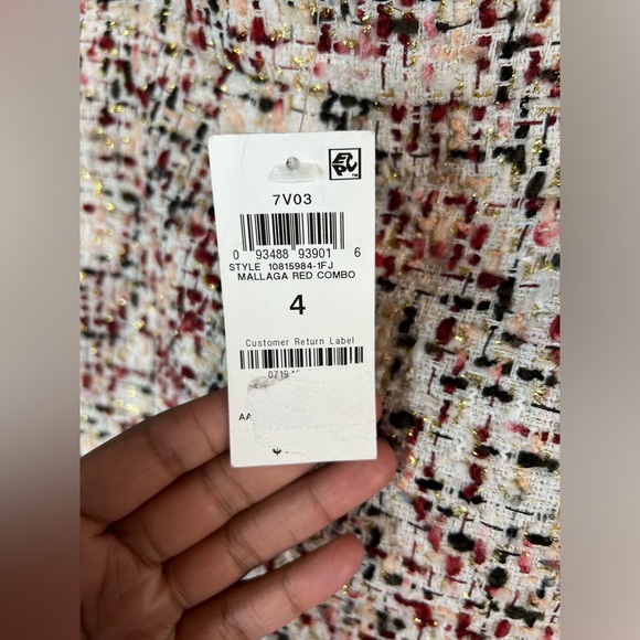 Bar III Red Combo Tweed Skirt - Picture 5 of 7